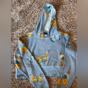 Urban Outfitters Cropped Butterfly Hoodie